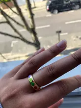 Anillo de corazón de amor esmaltado para mujer, sortija Vintage Bohemia colorida, 2021