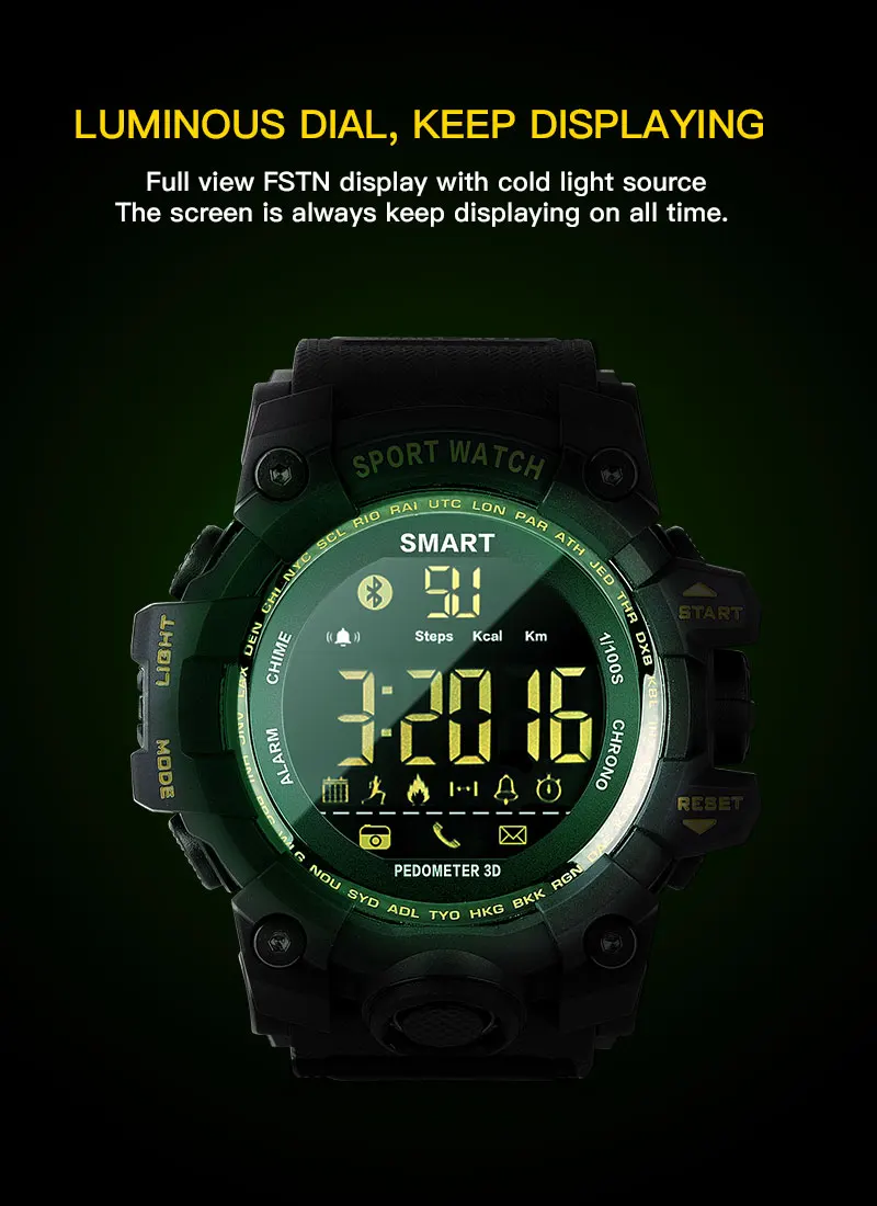 fiomi Smart Watch ex16s Fitness Pedometer Health Heart Rate Tracker Waterproof 5atm bluetooth4.0 Men Women Sport Watche for ios