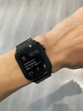 Correa de acero inoxidable para Apple Watch Series 6, 5, 4, 3, 2, 40mm, 44mm, 42mm, negro, adaptador para iWatch Band 4, 3, 38mm