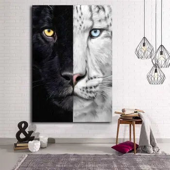 

Black White Tiger Canvas Table