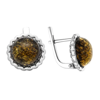 

Silver earrings with Amber Green
