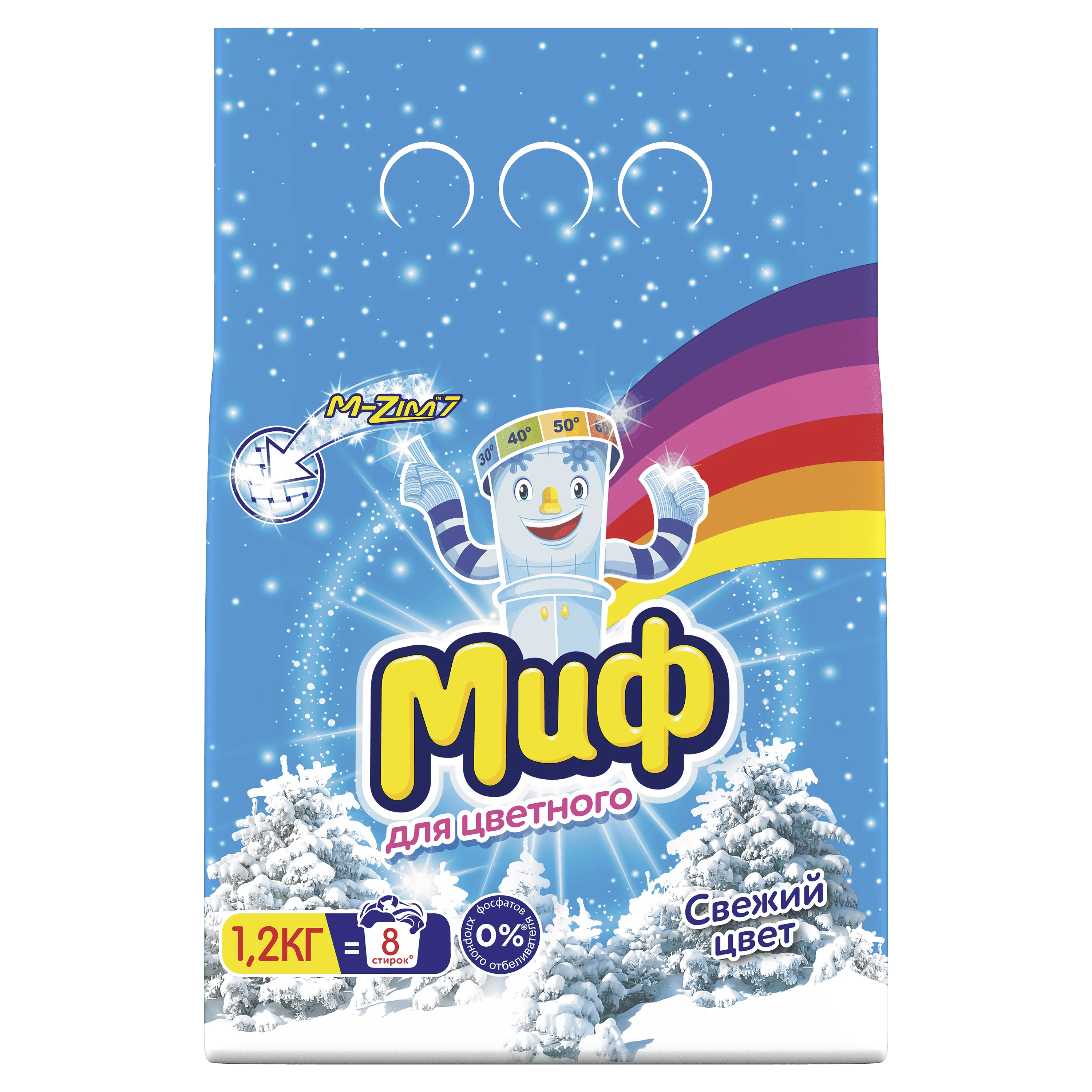 МИФ Авт 3в1 СМС порошк. Свежий цвет 1.2кг