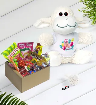 

Personalized Photo Birthday Nostalgic Lezzetler Plush Little Lamb Gift Seti-1