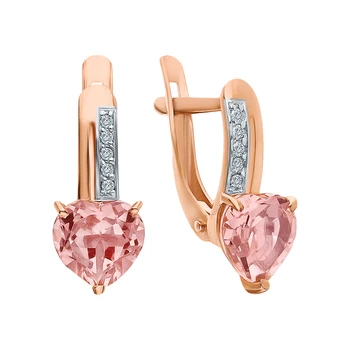 

Gold earrings with diamonds sunlight sample 585