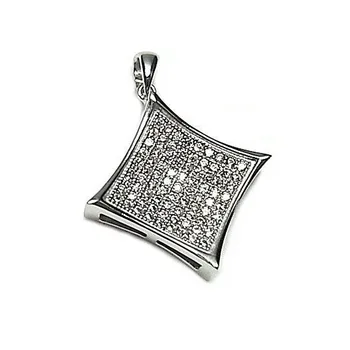

Pendant 925 Sterling silver m 23mm. Rhodium plated migroengaste rhombus [AB5261]