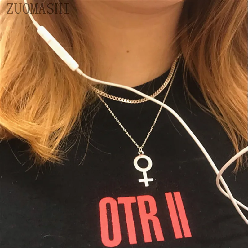 Female Symbol Necklace Feminist Jewelry 