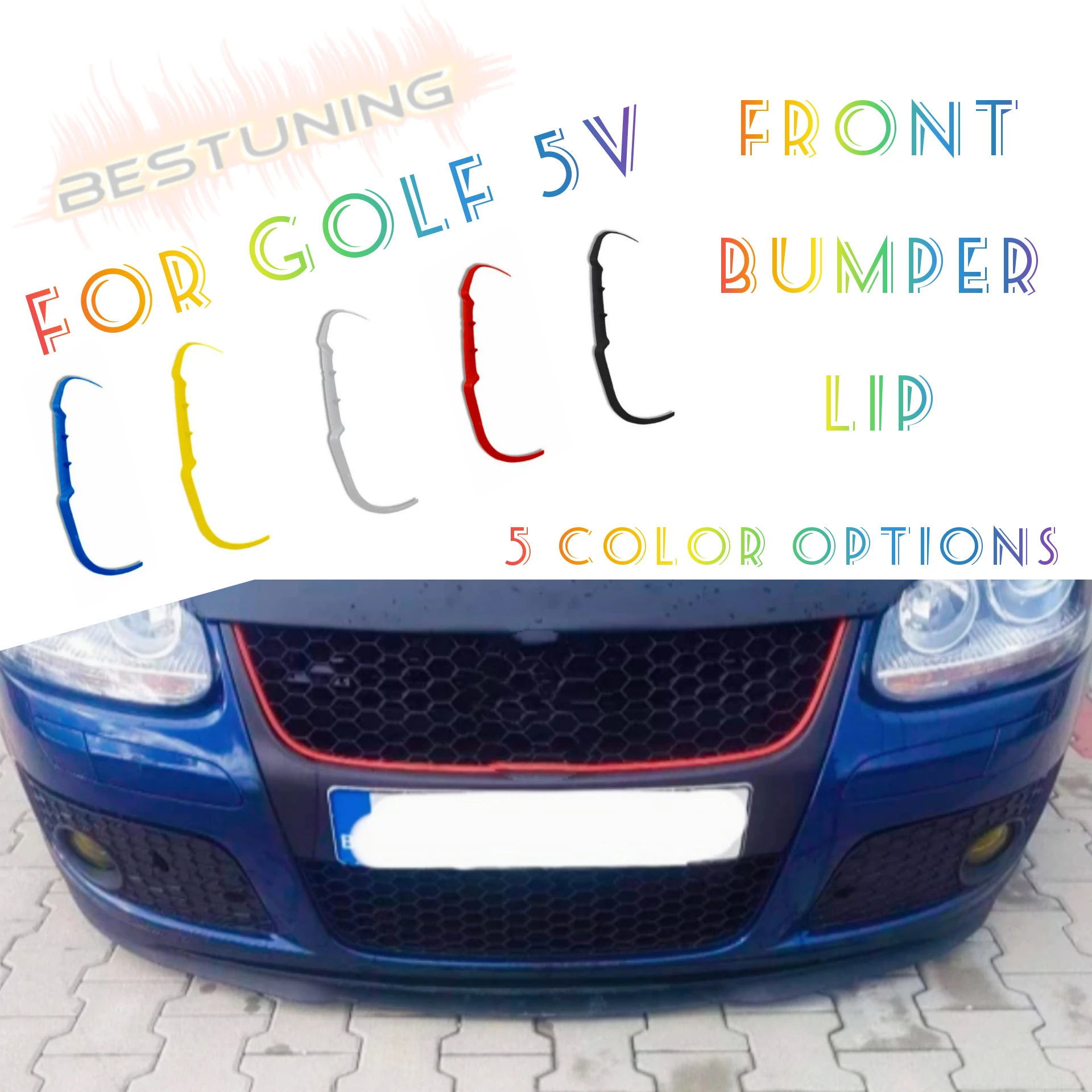 Per Vw Volkswagen Golf 5 V Cupra R Spoiler Anteriore Paraurti Anteriore Spoiler Labbro Universale 3 Pezzi Body Kit Look Sport Access Tuning