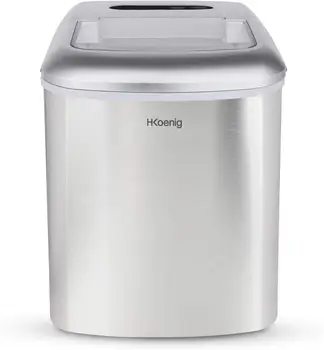 

Máquina silenciosa para Hacer Hielo, 120 W, Capacidad 12 kg, Entre 10 y 13 Minutos, 2 Tamaños de Cubitos, Gris, Acero Inoxidable