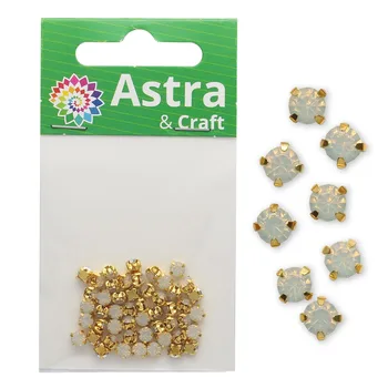 

4ar159/166 crystal rhinestones in collets/gold, 4mm, 50 pcs/pack, astra (02 white opal)