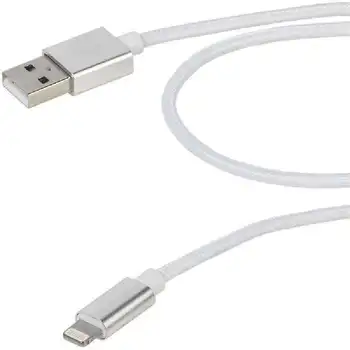 

Lightning to usb cord vivanco 38306 White-connectors usb-a male to lightning-case nylon-charging and data-2.5m