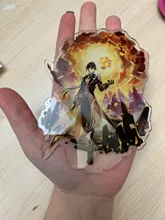 Figura de Anime Genshin Impact Zhongli Diluc Venti Klee Keqing Qiqi, soporte acrílico, modelo de placa, decoración de escritorio, señal de pie, regalos para seguidores