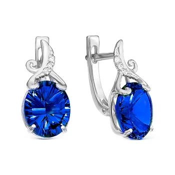 

Silver earrings with Topaz and cubic zirconia