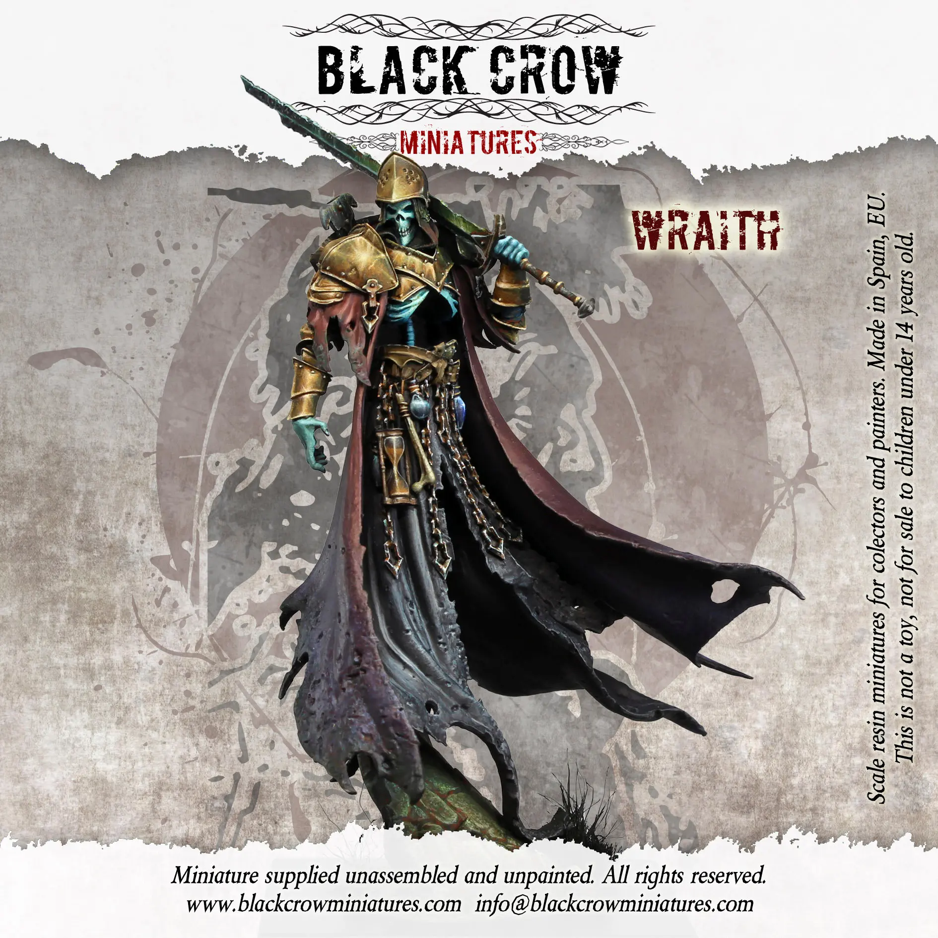 [Loong Way Miniatures] черная ворона миниатюры WRAITH 75 мм