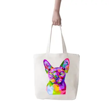 

Angemiel Bag Big Color Sphinx Cat Picture Shopping Beach Tote Bag