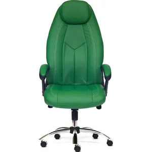 

Armchair tetchair boss luxury (Chrome), leather/deputy, Green/Green perforated, 36-001/36-001/06