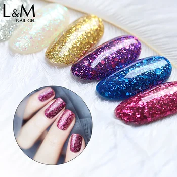 

24 pcs/lot Gelartist Diamond Nail Gel Varnish Glitter soak off LED UV Gel Silver Manicure Shiny Sequins Gel Nail Polish