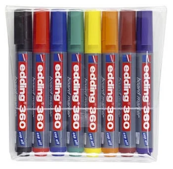 

White Board marker set, round, 1,5-3mm, 8 CV
