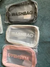 FUDEAM-bolsa de viaje de PU para mujer, neceser de PVC impermeable, transparente, portátil, para maquillaje