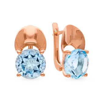 

Gold earrings with Topaz sunlight sample 585