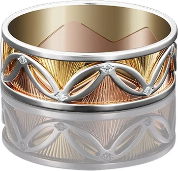 

Yuz platinum ring with cubic zirconia from combined gold