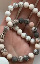 Pulsera de cuentas de Buda de Lotus Ohm, piedra Natural hecha a mano, piedra de cebra rosa, amuleto de loto, para hombres y mujeres, regalos de joyería de Yoga