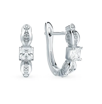 

Silver earrings with cubic zirconia sunlight sample 925