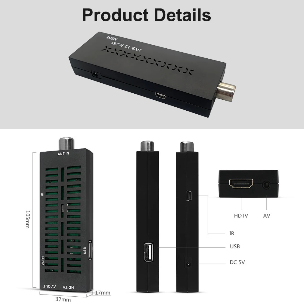 2022 Global Hot Selling Set Top Box DVB T2 Mini TV Tuner Card Full HD 1080P DTV drarliming for youtube,