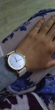 Reloj de pulsera de cuarzo para Mujer, elegante y Simple, informal, de aleación, correa de cuero, femenino