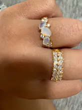 Anillo de compromiso de circonia cúbica para mujer, sortija de boda, zirconia, circonita, zirconita, Color rosa, dorado y plateado