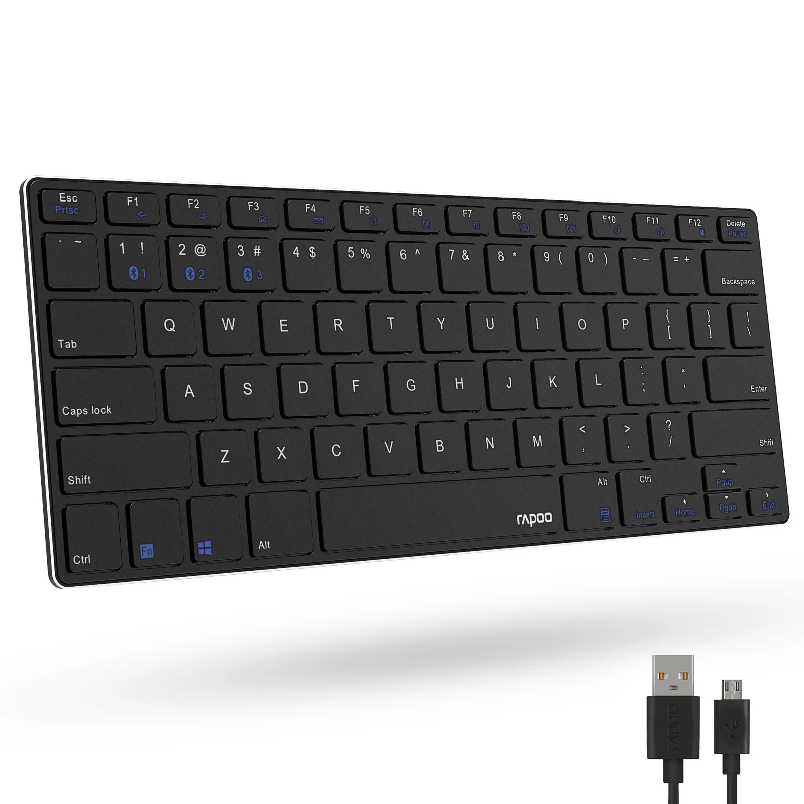Rapoo E6080 Rechargeable Multidevice Bluetooth Keyboard Ultraslim 5