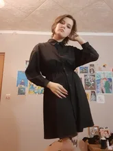 Vestido plisado de manga larga para mujer, estilo pijo, liso, dulce, sin definición, sencillo, elegante, japonés, estudiantes, ropa de calle