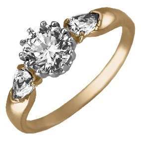 

Yuz platinum ring with Swarovski crystals made of combined gold