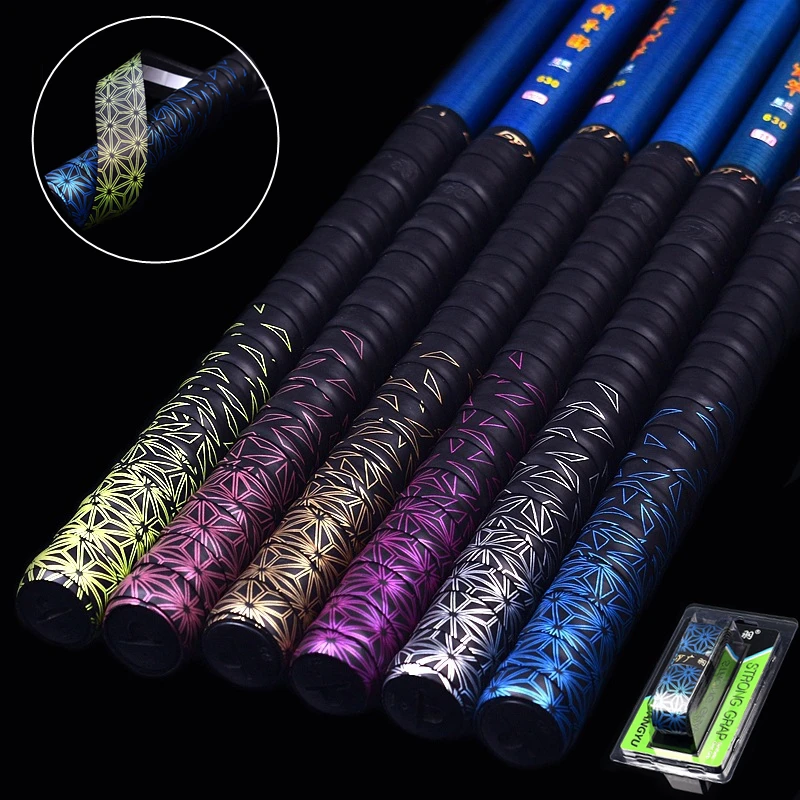 Gradient Colorful Fishing Rod Sweatband Anti slip Badminton Racket Grip Tape Fishing Rod Belt
