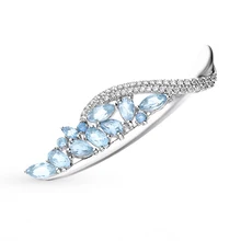 Серебряная брошь с топазами SUNLIGHT проба 925