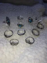 Conjunto de anillo con gemas estilo Retro bohemio para mujer, sortija, flor de cristal, elefante, Loto hueco, 32 estilos, regalo de aniversario de boda