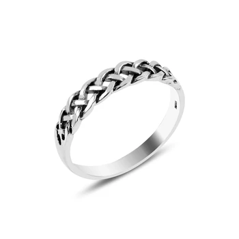 

Silver 925 Sterling Braided Ring Without Stone