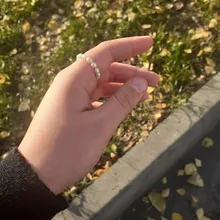 FFLACELL alta calidad Natural de agua dulce perla Multi-Cuentas anillo dedo joyería continuo círculo minimalista anillo de fiesta joyería