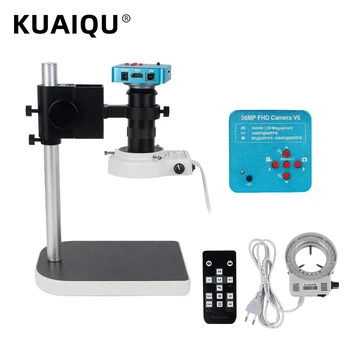 

KUAIQU Monocular Microscope Digital +Camera 38MP HDMI VGA HD USB TF +Lens LED Light Workbench Stand Repair Phone Soldering