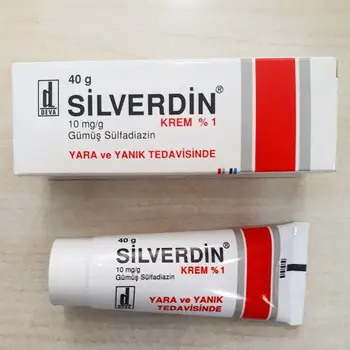 

Silverdin 10 mg / g silver sulfadiazine, 1cream 40 g. It is used in the treatment of burns and wounds.