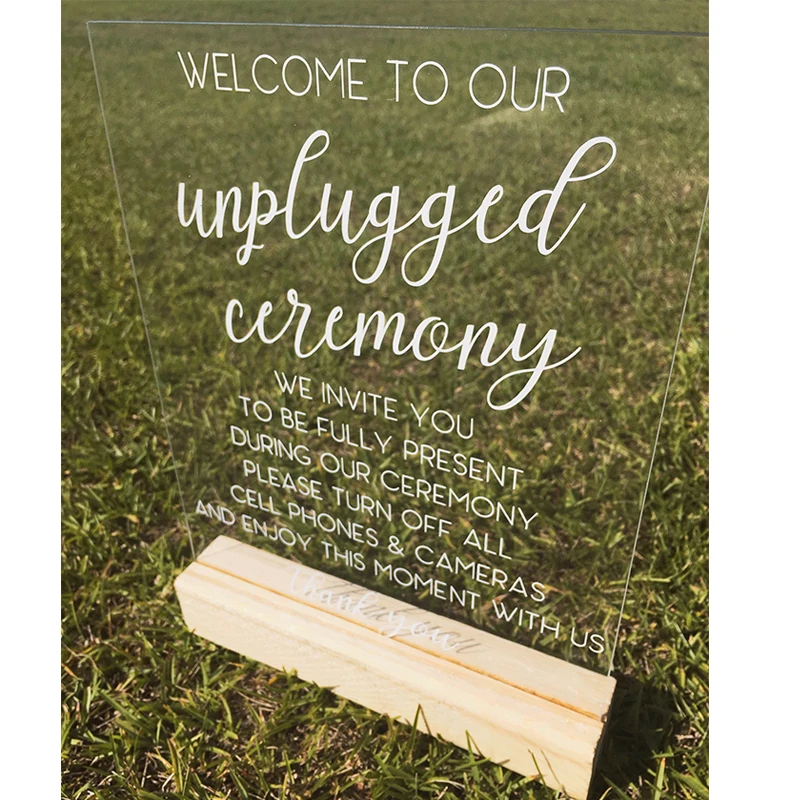 Индивидуальный акриловый знак приветствия для церемонии без подключения