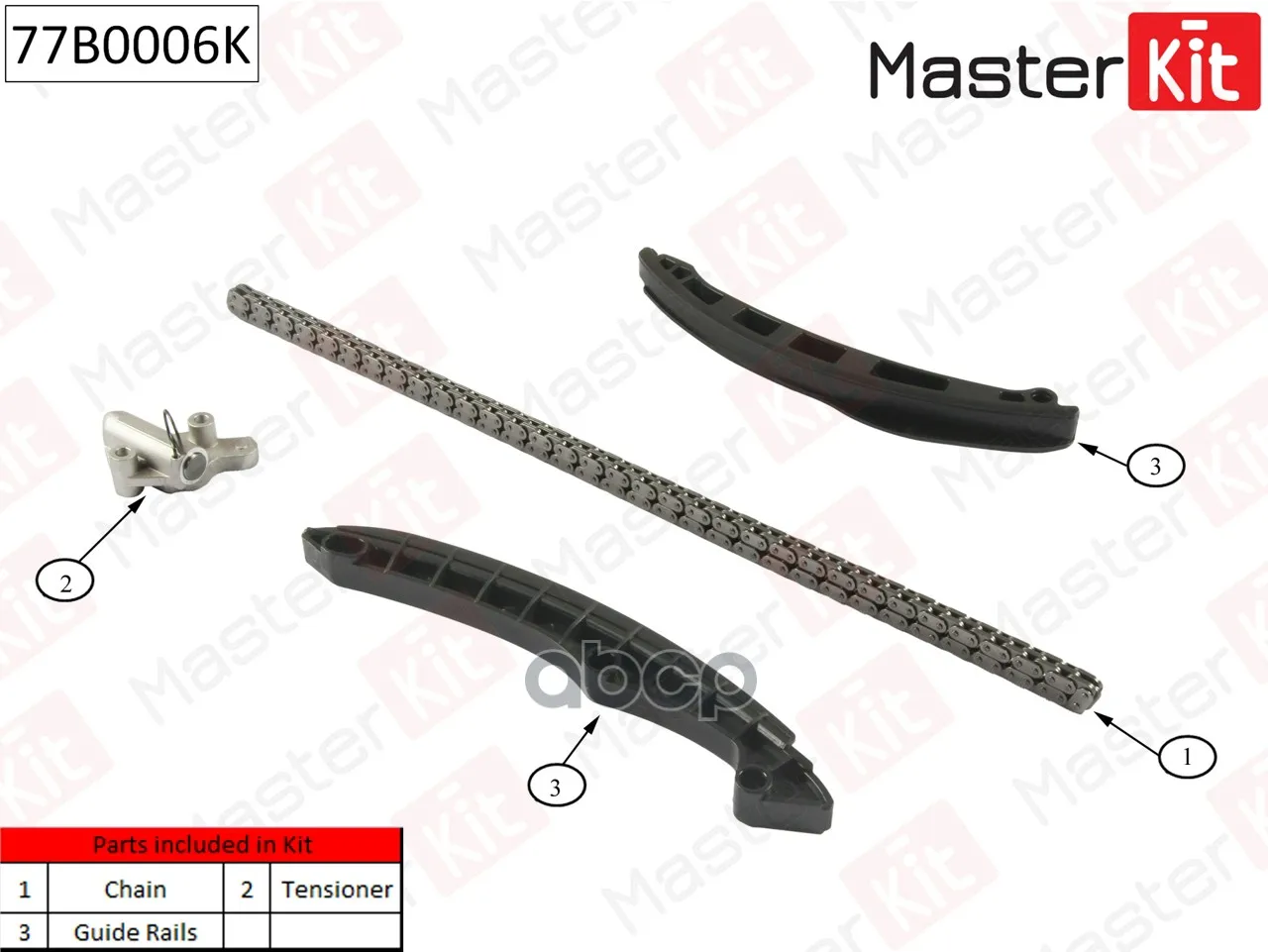 Комплект Цепи Грм Vag 1.4fsi/Tfsi 16v 07- Без Звездочек Masterkit 77b0006k MasterKit арт. 77B0006K