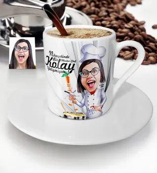 

Personalized Women 'S Master Chef Cartoon Turkish coffee Cup-1