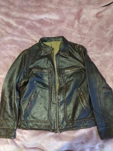 Chaqueta de cuero de vaca para hombre, abrigo de piel de vaca, grueso, de calidad, Estilo vintage, regalo, envío gratis