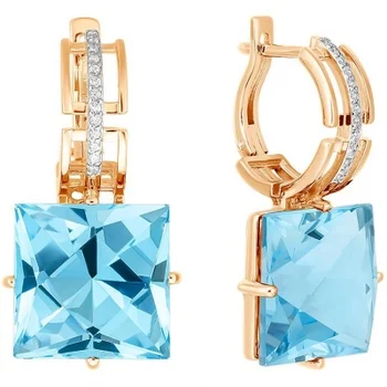 

Aloris earrings with Topaz and cubic zirconia in red gold