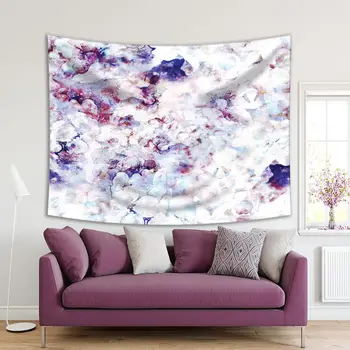 

Tapestry Flowers Watercolor Painting Summerdays Classic Oriental Style Artwork Printed Purple White