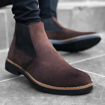 

BA0058 Chelsea Step-in Wheel Brown Mens Half Ankle Boot