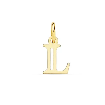 

18k gold pendant letter L capital letter 11mm. Double strip openwork smooth