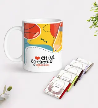 

Personalized Best Teacher White Mug and Chocolate Gift Seti-5