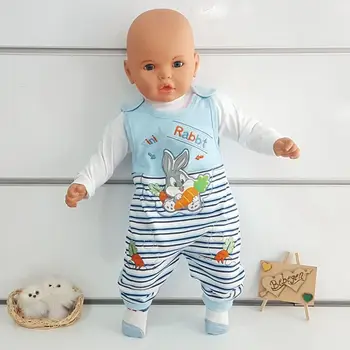 

Rabbit Blue Salopet 3 Pcs Baby Boy Suit Romper Cotton Long Sleeve mpsuit Infant Clothing Autumn Newborn Outfit Cute Clothing