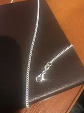 Collar de cadena lateral de Plata de Ley 925 auténtica fina para mujer, niña y niño, 16-30 pulgadas, 2mm, 40-75cm, joyería, collar